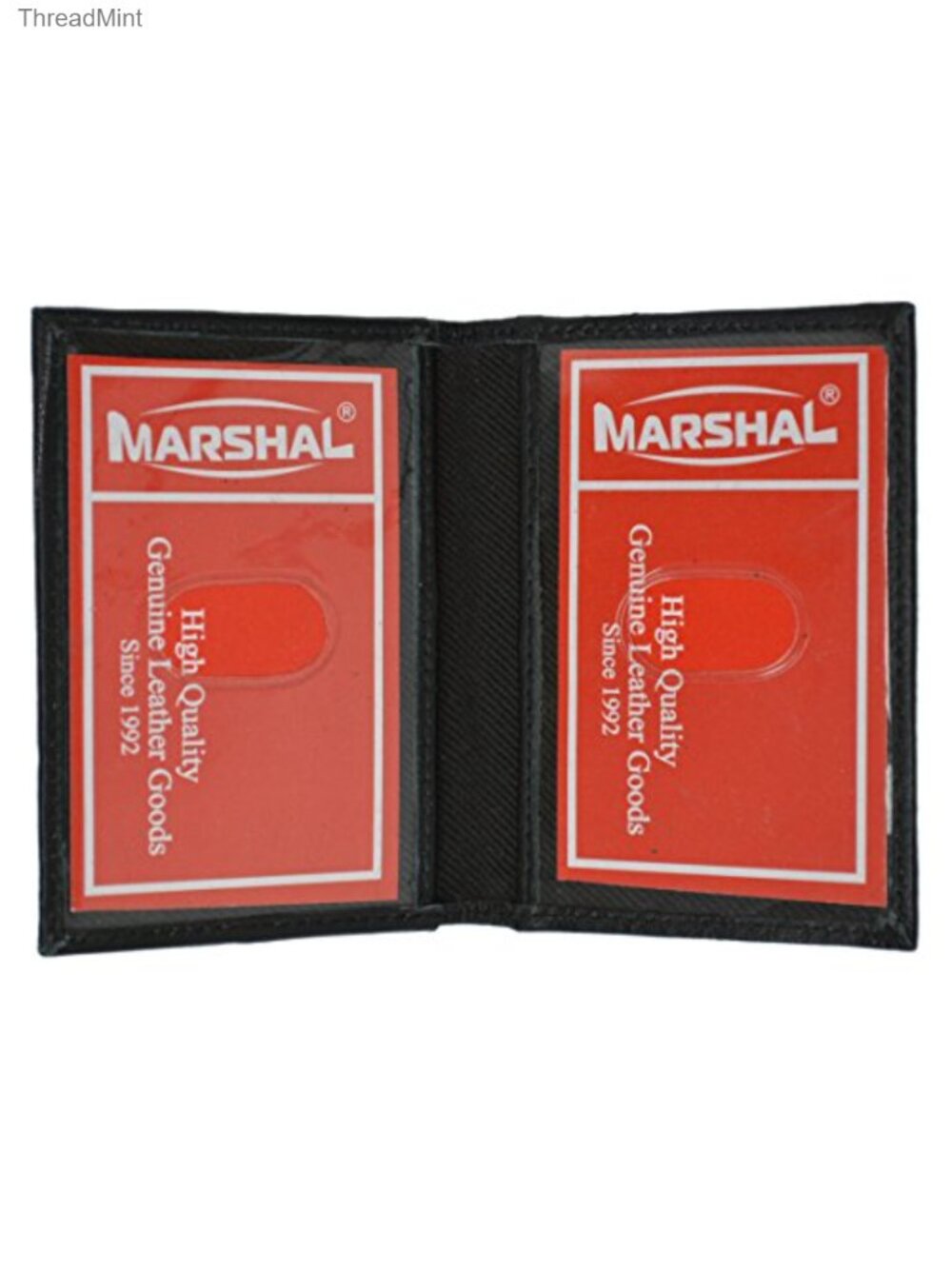 Genuine Leather Slim Bifold Wallet Dual ID Windows Card Holder
